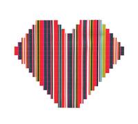 82 Piece Heart Shaped Building Brick Puzzle Art Block 3D Jigsaw Desk Decor Colorful Stripes Print