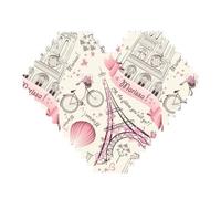 82 Piece Heart Shaped Building Brick Puzzle Art Block 3D Jigsaw Desk Decor Dog and Paris Towe Print