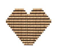 82 Piece Heart Shaped Building Brick Puzzle Art Block 3D Jigsaw Desk Decor Wicker Woven Pattern Print