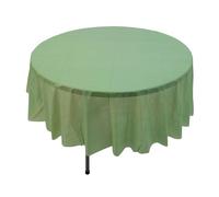 82" Sage Round Disposable Plastic Tablecloth