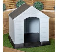 82 x 76cm Samuel Alexander Small Outdoor Plastic Dog House with Raised Bed