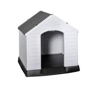 82 x 76cm Samuel Alexander Small Outdoor Plastic Dog House with Raised Bed Samuel Alexander Grey One Size