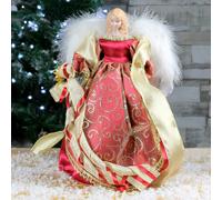Christmas Workshop 12" Red Tree Top Angel