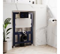 820mm Wall Hung Toilet Frame & Black Glass Sensor Dual Flush Plate with Concealed Cistern - Purificare