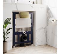 820mm Wall Hung Toilet Frame & Brass Pnuematic Dual Flush Plate with Concealed Cistern - Elira
