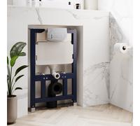 820mm Wall Hung Toilet Frame & Chrome Pneumatic Dual Flush Plate with Concealed Cistern - Elira