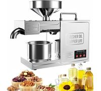 820W Oil Press Machine, Commercial Stainless Steel Cold Hot Press for Home Kitchen