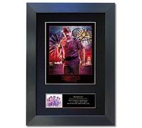 #827 David Harbour Stranger Things Signed Autograph Mounted Photo Reproduction PRINT A4 Rare Perfect Birthday (297 x 210mm) (Black Frame)