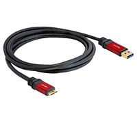 82762 Cable USB A Male, Micro USB B Male Gold Plated 3 Metre Black DELOCK