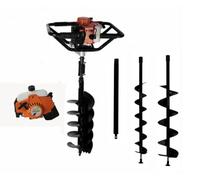 82CC 2Stroke Petrol Earth Auger Fence Post Ground Hole Borrer Digger 3 Drill Bits Diameter (100,200,300mm), Post Level & Extension