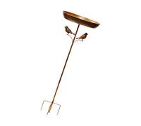 82cm Bird Bath, Standing Feeding Bowl, Metal Basin, Vintage | Metal Bird Bath Vintage Iron Tray, Freestanding Birdbath, Garden Decors Yard Stakes, Feeding Station for Wild Birds