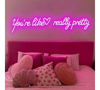 82CM Large “You're Like Really Pretty” Neon Light Signs for Home Decor, 32Inches Pink You Are Like Really Pretty LED Signs Brightness Adjustable for Wall Decor, Girls' Gift Ideas, Bedroom