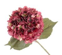 82cm Single Stem Artificial Hydrangea Flower - Burgundy - Wedding Bouquet Tall Vase Flower