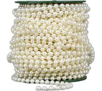 82Feet/25Meter Length Christmas Bead Garland Faux Pearl Beads Chain Christmas Tree Garland Chain Decorations for Xmas Tree Holiday Wedding DIY Decoration Supplies (6mm/25m/Ivory)