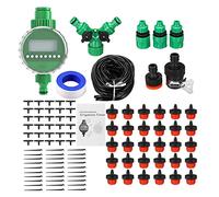 82ft /25m Irrigation System, ROFMAPLE Drip Irrigation Kit with Automatic Water Timer Distribution Tubing Hose Greenhouse Watering Systems Mist Irrigation System for Garden, Patio, Greenhouse, Lawn