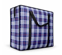 82L Extra Large JUMBO 190 GSM Oxford Fabric Waterproof Storage Bags with Zipper & Strong Handles - Heavy Duty Reusable for Moving, Laundry & Bedding (NAVY BLUE)