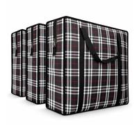 82L Extra Large JUMBO 190 GSM Oxford Fabric Waterproof Storage Bags with Zipper & Strong Handles - Heavy Duty Reusable for Moving, Laundry & Bedding (3 PCS BLACK)