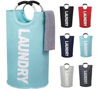82L Laundry Basket Foldable - Collapsible Laundry Bag with Aluminium Handles & Soft Grip - Durable Oxford Fabric Washing Bin - Large Capacity Linen Basket for Home, Dorm & Nursery