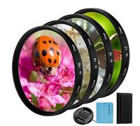 82mm Close-up Filter Kit 4 Pieces(+1,+2,+4,+10) Macro Filter Accessory Close-up Lens Filter Kit Set with Lens Filter Pouch for Canon Nikon Sony Pentax Olympus Fuji DSLR Camera+Lens Cap