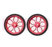 82mm For Easy Wheel for Folding For Bike, Modified Aluminum Alloy Safety Wheels, High Strength Light Replacement Tyre for LP Modification, Black(red)