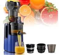 82Mm Slow Cold Press Juicer - Automatic Masticating Juicer Machine, Powerful Fruit & Vegetable Extractor with Large Feeding Chute, for Home & Party blue