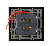 82mm Tempered Glass Wall Switch for Dual Control, Fluorescent Night Visibility, Flame-Retardant PC Backplate, for Bedroom/Living Room/Commercial Use(Gray)