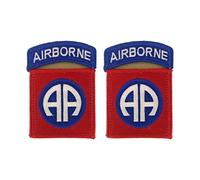 82nd Airborne with Tab Sewn Together Color Patch and Hook Fastener (Pair)