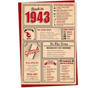 82nd Birthday Card - Back in 1943 In This Year Card, Greeting Card for Men and Women, Birthday Cards for Women, Birthday Cards for Men, 82nd Anniversary Card, A5