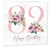 82nd Birthday Card for Women - Floral 82nd Birthday Cards for 82 year old woman Eighty Two Eighty Second Ladies Nan Grandma Mum Aunt Sister Mom Friend