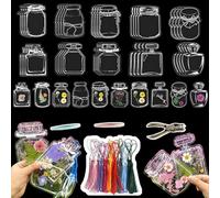 82PCS Transparent Dried Flower Bookmarks, Clear Pressed Flower Bookmark Making Kit, Large Size Bottle Shaped Book Marks Stickers with Tassels Tweezer Hole Punch, DIY Plant Book Maker for Women Kids