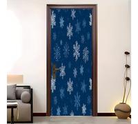 82x200 cm Peel and Stick Decor Art Doors Stickers Romantic Snowflake Theme 3D Door Poster Decals,Vinyl Self-Adhesive Waterproof Door Murals Blue for Children's Room Bedroom Bathroom