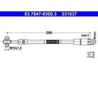 Flexible brake hose 83.7847-0300.3 ATE for AUDI VW