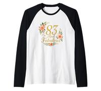 83 And Fabulous Floral 83rd Birthday Celebration Funny Raglan Baseball Tee