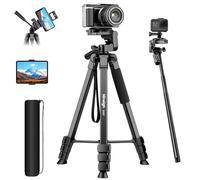 83'' Camera Phone Tripod for iPad, Lightweight iPhone Tripod Stand with 37.8'' Extendable Selfie Stick with Remote, Portable Mobile Stand for Filming, Compatible with Smartphone/Tablet/Action Camera