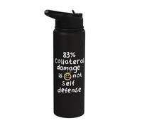 83% Collateral Damage is Not Self Defense Stop War Activism Stainless Steel Insulated Water Bottle