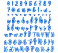 83 Pcs Letter and Number Fondant Stamps, Cake Alphabet Stamps Plastic, Fondant Letter Cutters Cursive Reusable for Cake Decorating and Personalised DIY Baking