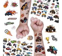 83 PCS Truck Car Temporary Tattoos for Kids - Jam Tattoo Stickers for Boys and Girls, Fun Monster Vehicle Birthday Party Decorations and Favors for Ages 3-10 (Monster Style)