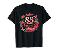 83 Years Blessed 83 Year Old Floral 83rd Birthday Gifts T-Shirt