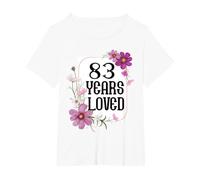 83 Years Loved Mom Grandma 83rd Birthday T-Shirt, Women's Plus, White, 2X