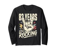 83 Years Still Rocking 83rd Birthday Funny 83 Rocker Biker Long Sleeve T-Shirt