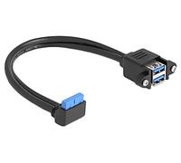 83007 Cable USB A Female x2, Angled Connectors 19pin 0.5m DELOCK