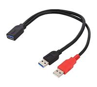 83176 Cable USB A Female, USB A Male x2 0.3 Metres Black 24AWG,28AWG DELOCK