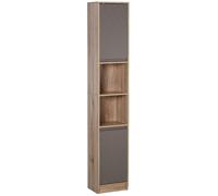 834-240 HOMCOM 170cm Slim Freestanding Storage Cabinet with 2 Cupboards - Space-Saving Tall Bathroom/Utility Unit