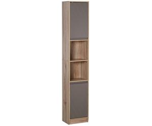 834-240 HOMCOM 170cm Slim Freestanding Storage Cabinet with 2 Cupboards - Space-Saving Tall Bathroom/Utility Unit