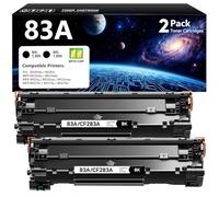 83A Black Toner Cartridge 2-Pack with Chip Replacement for HP 83A CF283A Toner Compatible for HP Laserjet Pro M201dw M201n MFP M125a M125nw M125rnw M127fn M127fp M127fw M225dn M225dw M125 M127 M225