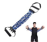 83cm Natural Latex 3-Hole Resistance Stretcher, Pedal Ankle Puller Resistance Bands, Resistance 45-135 Pounds, 3-Gear Fitness Resistance Bands with Handles, Full-Body Training Fitness (blue)