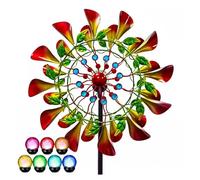 83in Wind Spinners for Yard and Garden Clearance Multi-Color Led Lighting Solar Powered Glass Ball Garden Windmills for The Yard