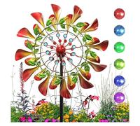 83in Wind Spinners Solar Powered Glass Ball with Kinetic Spinning Garden Wind Spinner