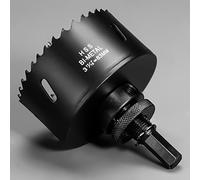 83mm Hole Saw, HSS Bi-Metal Hole Cutter with Pilot Bit for Plate Steel, Sheet Iron, Ceiling Board, Wood and Plasterboard, Black