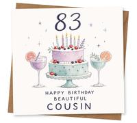 83rd Birthday Card, Beautiful Cake Design